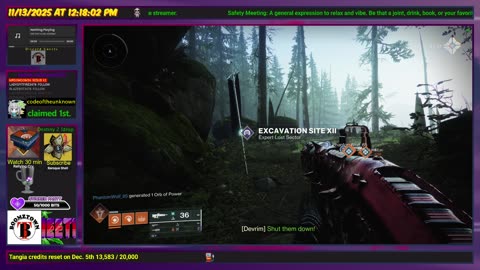 Destiny 2 - 11/13/25 Call to Arms is here. Safety Meeting! | D2-18,766 hrs