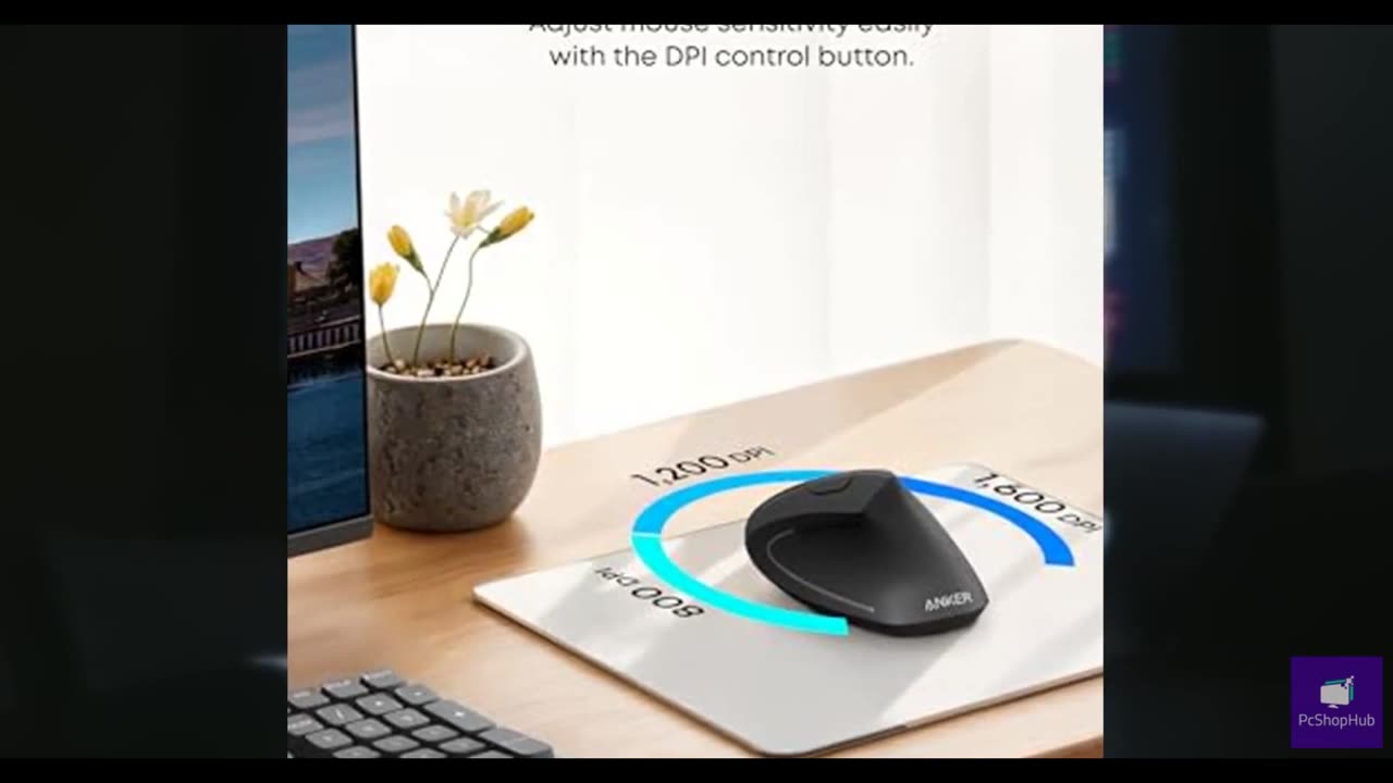 Anker 2.4G Wireless Vertical Ergonomic Optical Mouse for Work, Multi-Device Conn