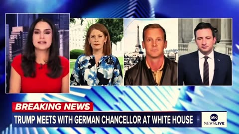 Trump takes questions as he German chancellor at the White House
