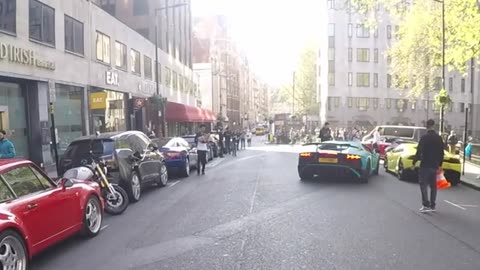 Heading to a luxury hotel with a Lamborghini Aventador Sports car