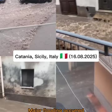 Major flooding occurred due to heavy rainfall in Adrano