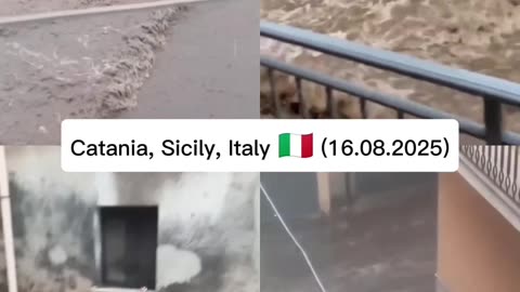 Major flooding occurred due to heavy rainfall in Adrano