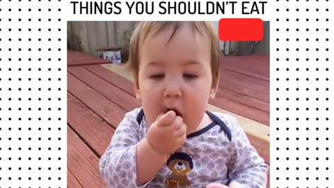 Funny baby eating food video
