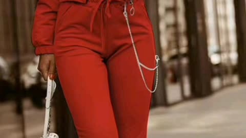 Two-Piece Solid Color Set—Cropped Zip-Up Jacket with Pockets & Comfy Drawstring High-Waist Pants!