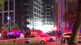 Tel Aviv building damaged after Iran launches missiles at Israel