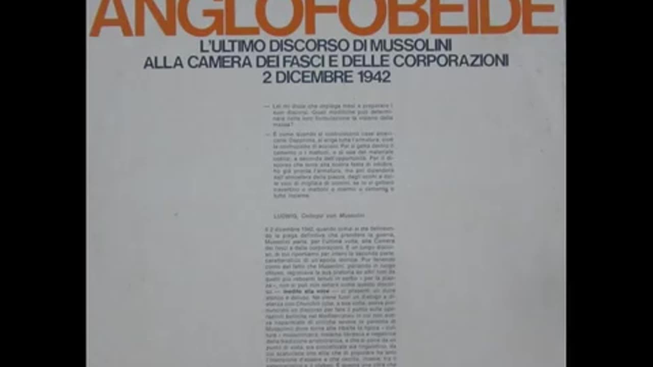 BENITO MUSSOLINI - Speech (Part 1) (Dutch/NL Subs) (part 1) (1975)