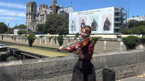 Notre Dame Busker Paris France Violin Hanna Synchuk June 2025
