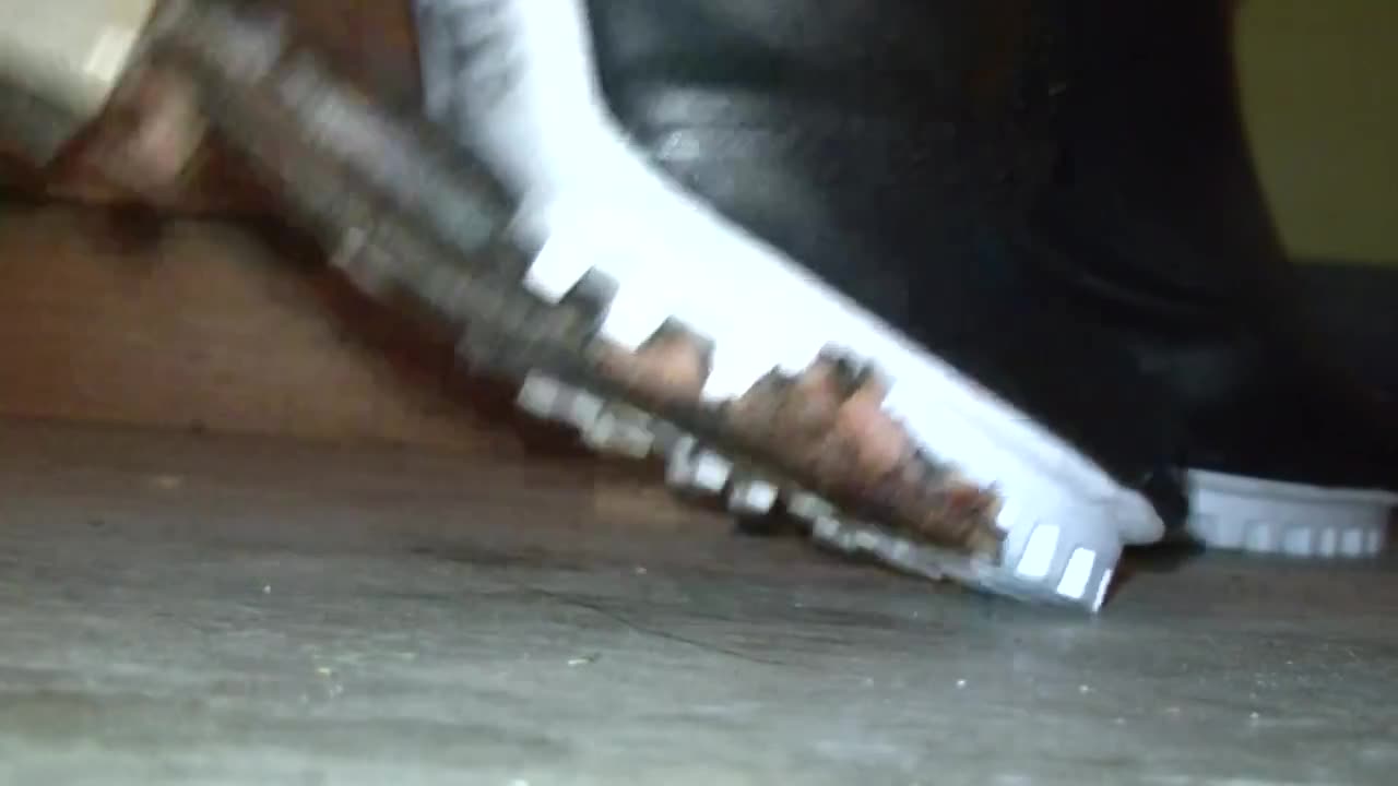 Hot Dogs Crushed Under Block High Heels