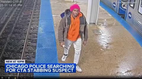 Manhunt underway for this thug who randomly stabbed a female in the chest at a Chicago train station
