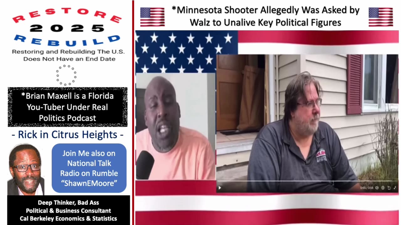 You Tuber Brian Maxwell Discusses Allegations Gov Tim Walz Played a Role in Shootings