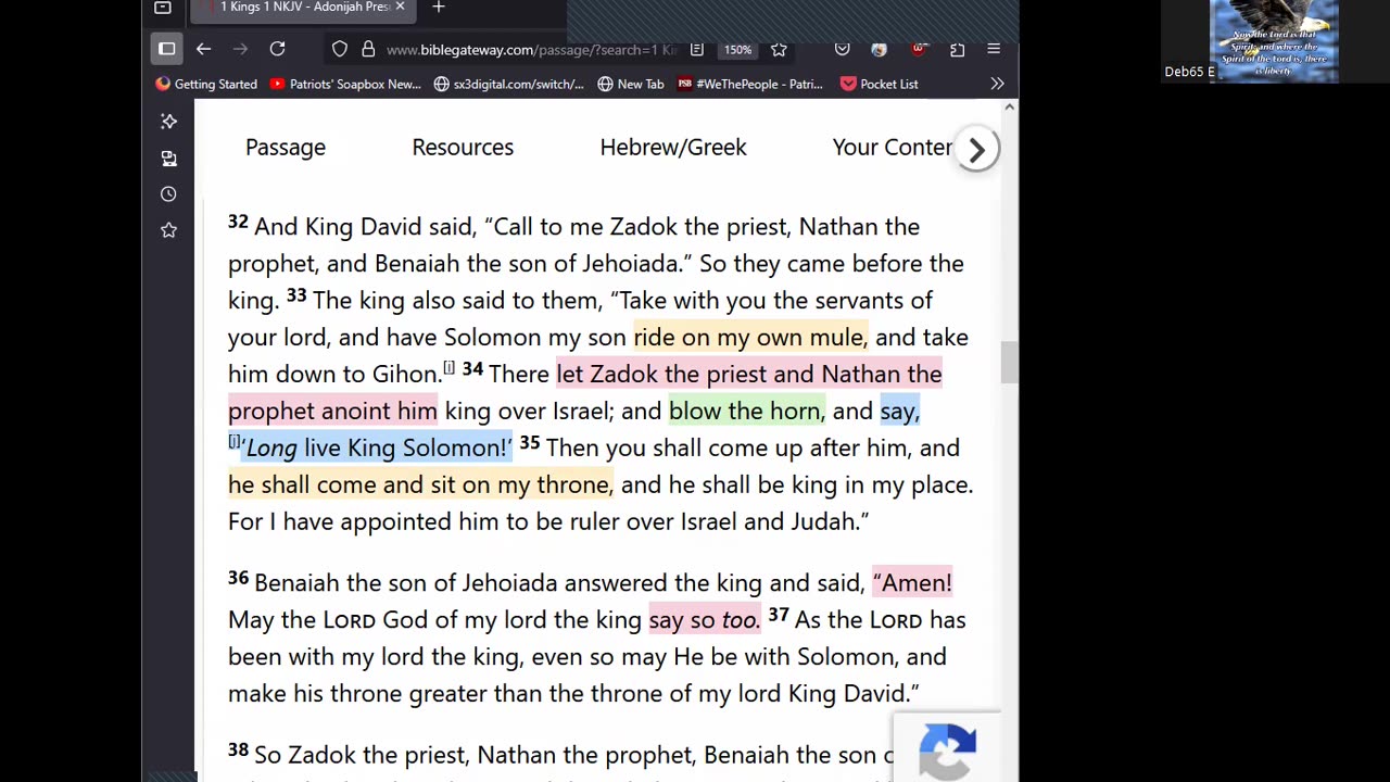 Journey Through The Bible -- 1 Kings 1 - Solomon Annointed A King To Succeed King David 06252025