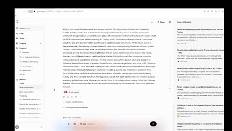 ChatGTP vs Grok Questioning About Epstein Emails (ChatGTP Shielded Democrats While Grok Was More Truthful It was Inaccurate)