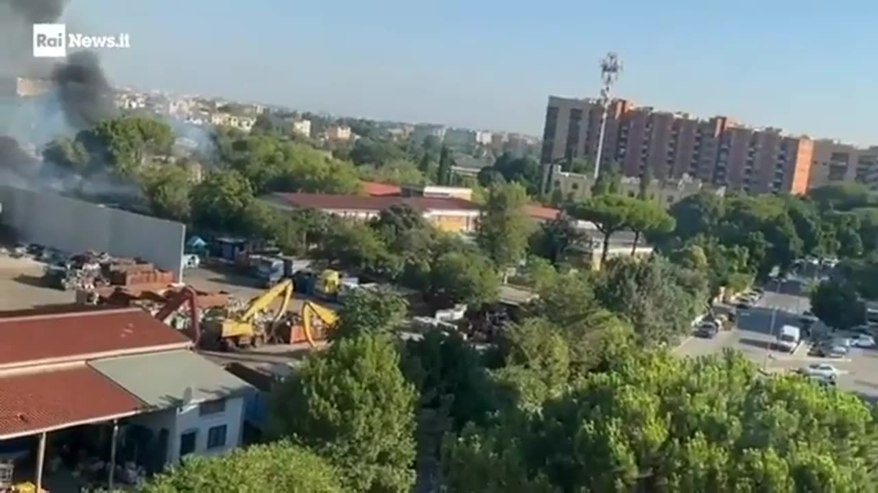 Rome gas station blast seen from above