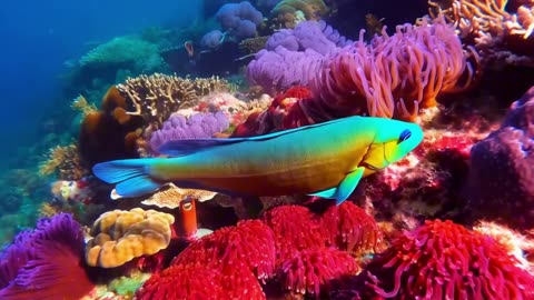 A.I. Fish swimming around reefs