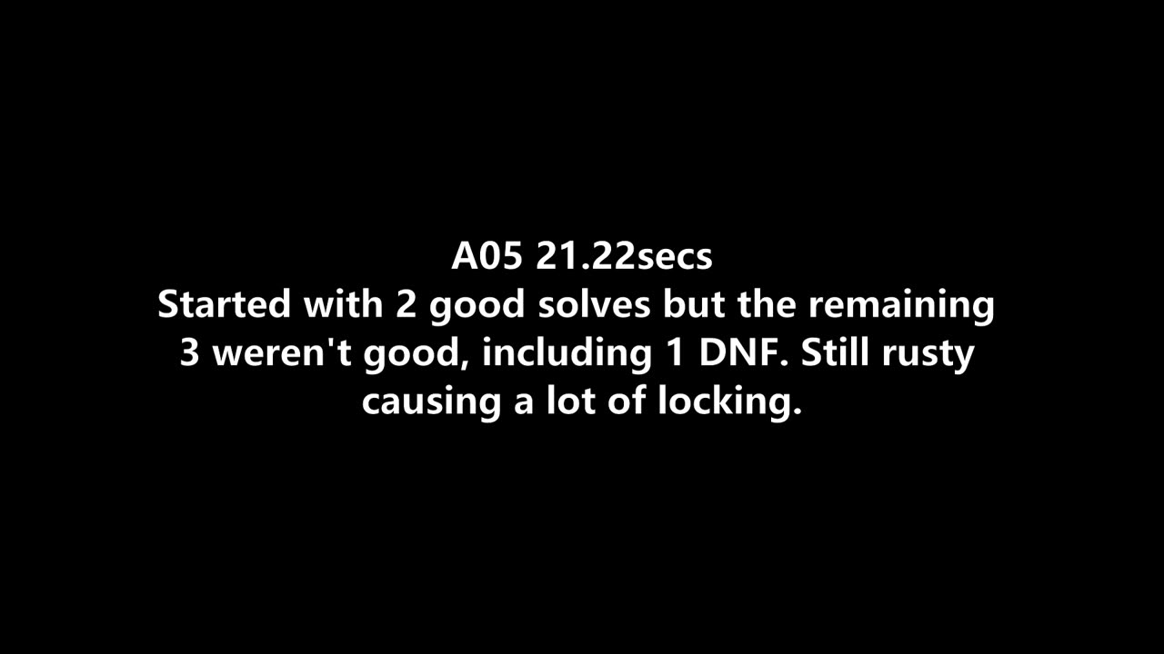 Uncle Solves Rubik's Day 40: 16 Sep 2025 Ao5 21.22 secs