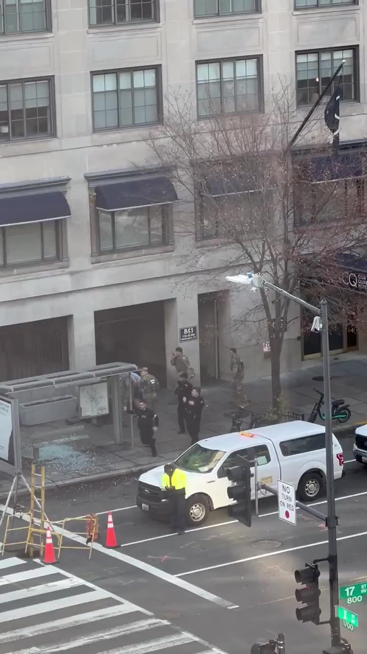 💥 Aftermath of the D.C. shooting of two National Guardsmen gunned down.