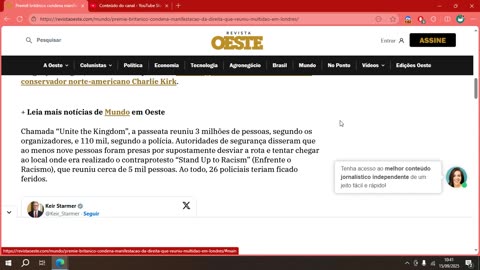 Premiê britânico condena manifestação da direita que reuniu multidão em Londres
