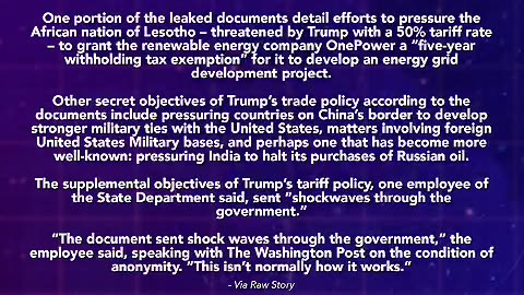 Leaked docs reveal REAL reason for Trump's trade war