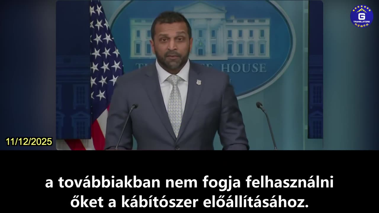 【HU】Kash Patel együttműködést jelentett be Kínával a fentanil-prekurzorok felszámolása érdekében