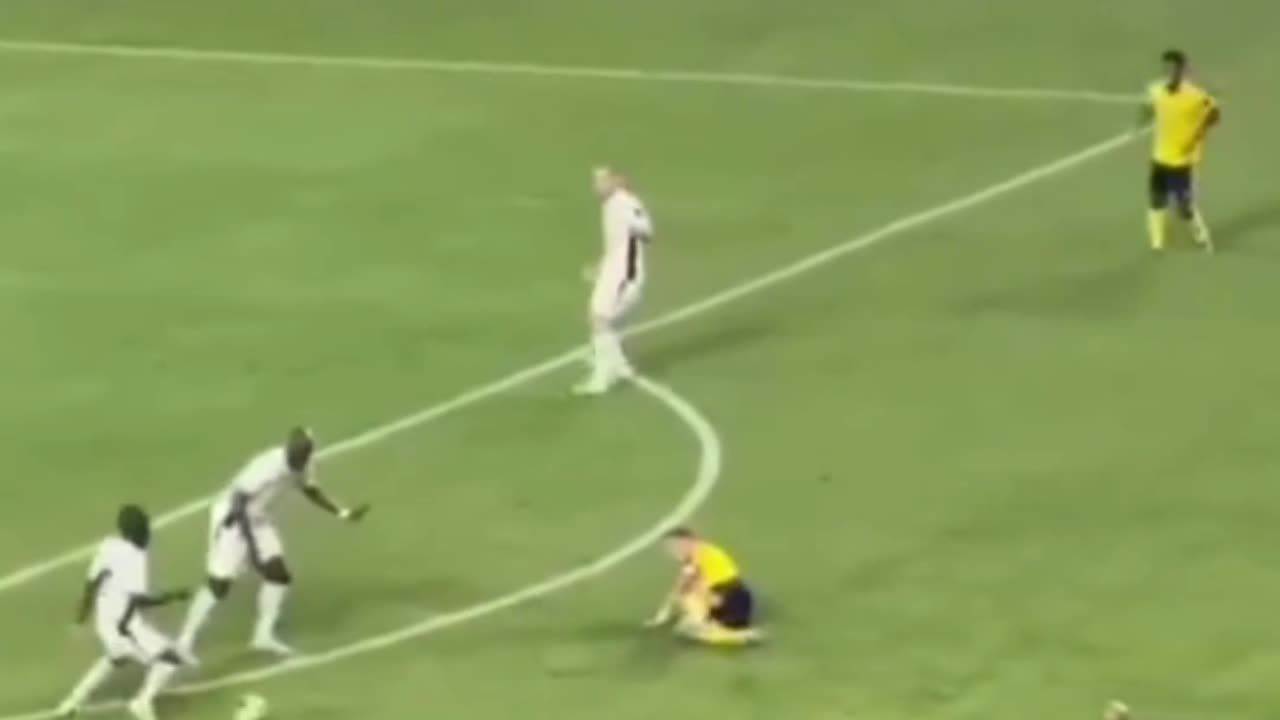 Crowe catches the ball and falls down with his weight off and sits