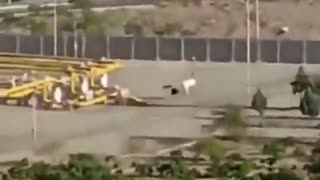 Footage shows long queues of cars reportedly trying to leave Tehran