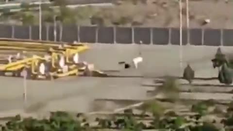 Footage shows long queues of cars reportedly trying to leave Tehran