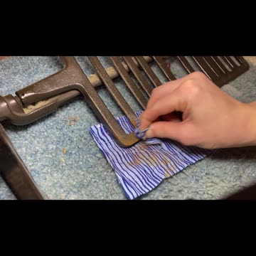 Removing rust from a treadle sewing machine