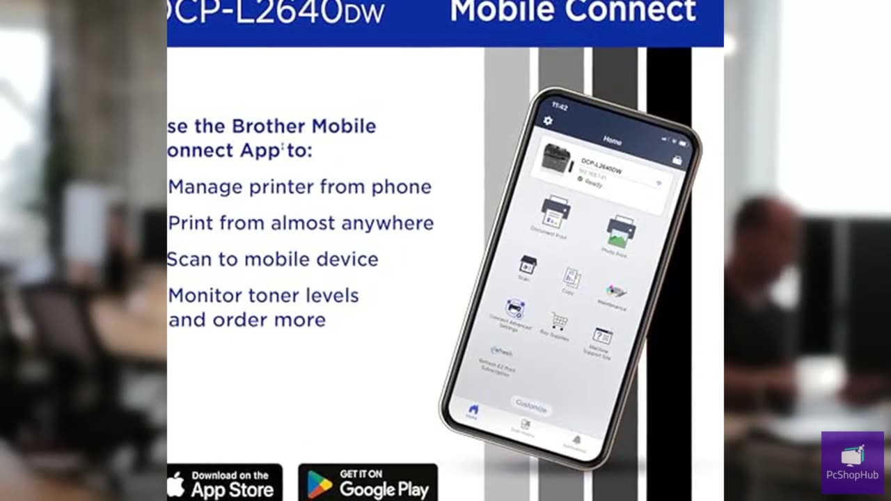 Brother DCP-L2640DW Wireless Compact Monochrome Multi-Function Laser Printer wit