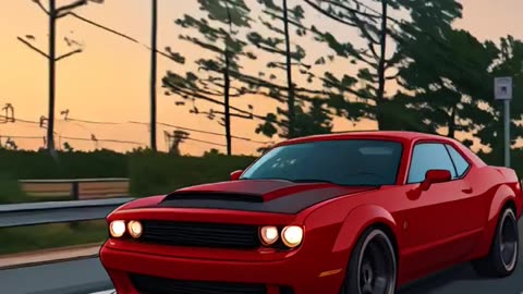 Hellcat SRT sounds just like every boy's heartbeat ! #luxurycar #carshow #animation