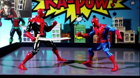Spider-Man Action Figure VS Spider-Man Action Figure With A Sword In A Battle Fake Stop Motion Video