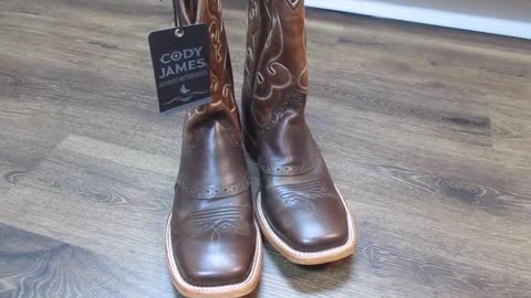 Cody James Men's Saddle Vamp Square Toe Cowboy Western Boots First Impressions BB02