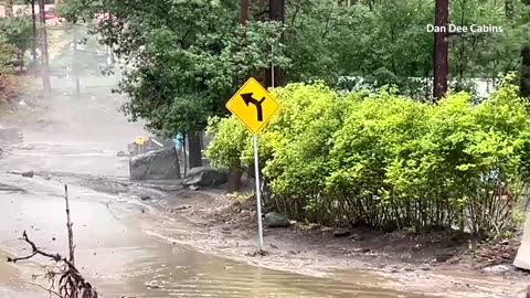 Flash floods rush through forested cabins in New Mexico