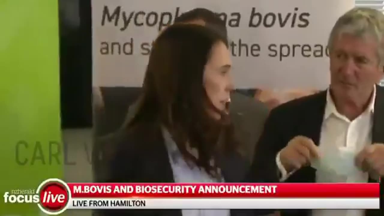 During the plandemic when Ardern tells others to get ready for the cameras with the masks