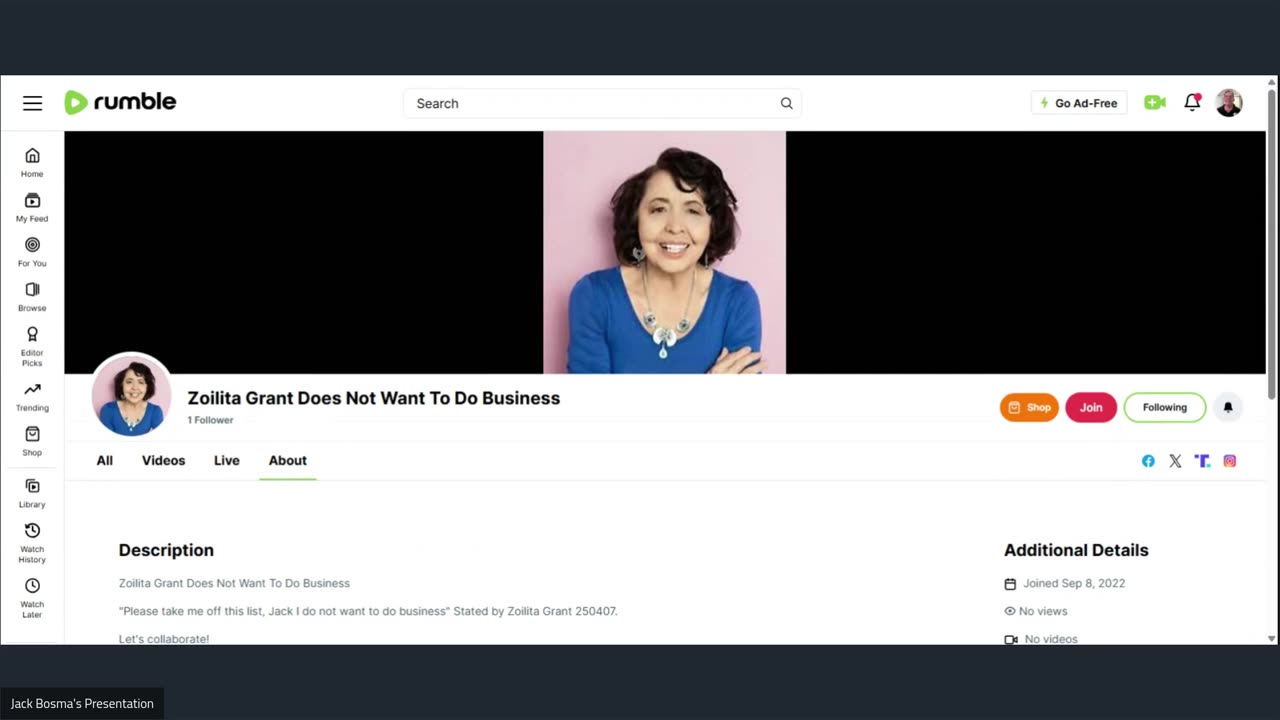 Zoilita Grant Does Not Want To Do Business