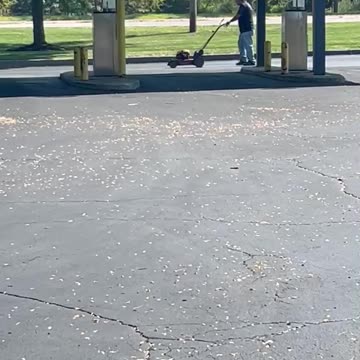 WHEN YOU LAWN MOW A PARKING LOT