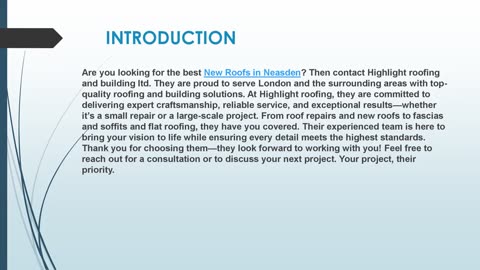 Looking for the best New Roofs in Neasden