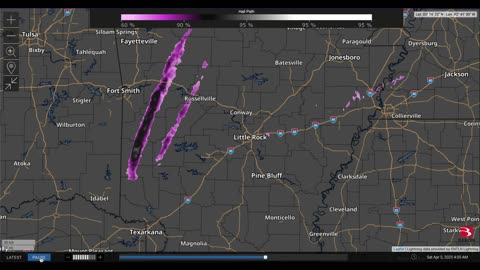 Hail Path April 4-5, 2025