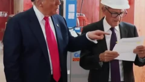Trump hands paper to Powell- parody