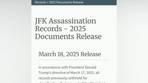 JFK Files Released ( Thank You Trump )