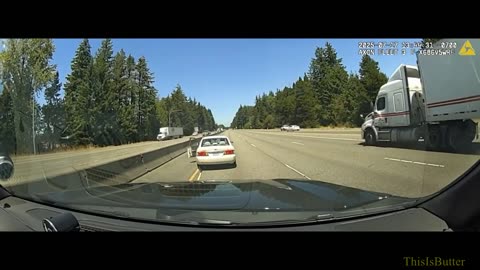 Thurston County deputies use a grappler to stop a fleeing auto theft suspect