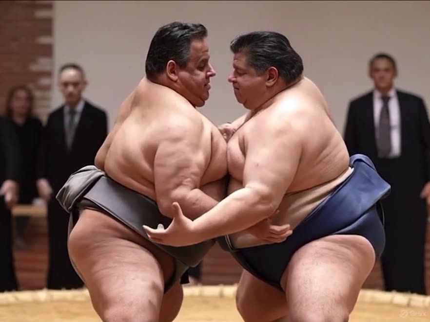 Trump posts video of Chris Christie and JB Pritzker sumo wrestling