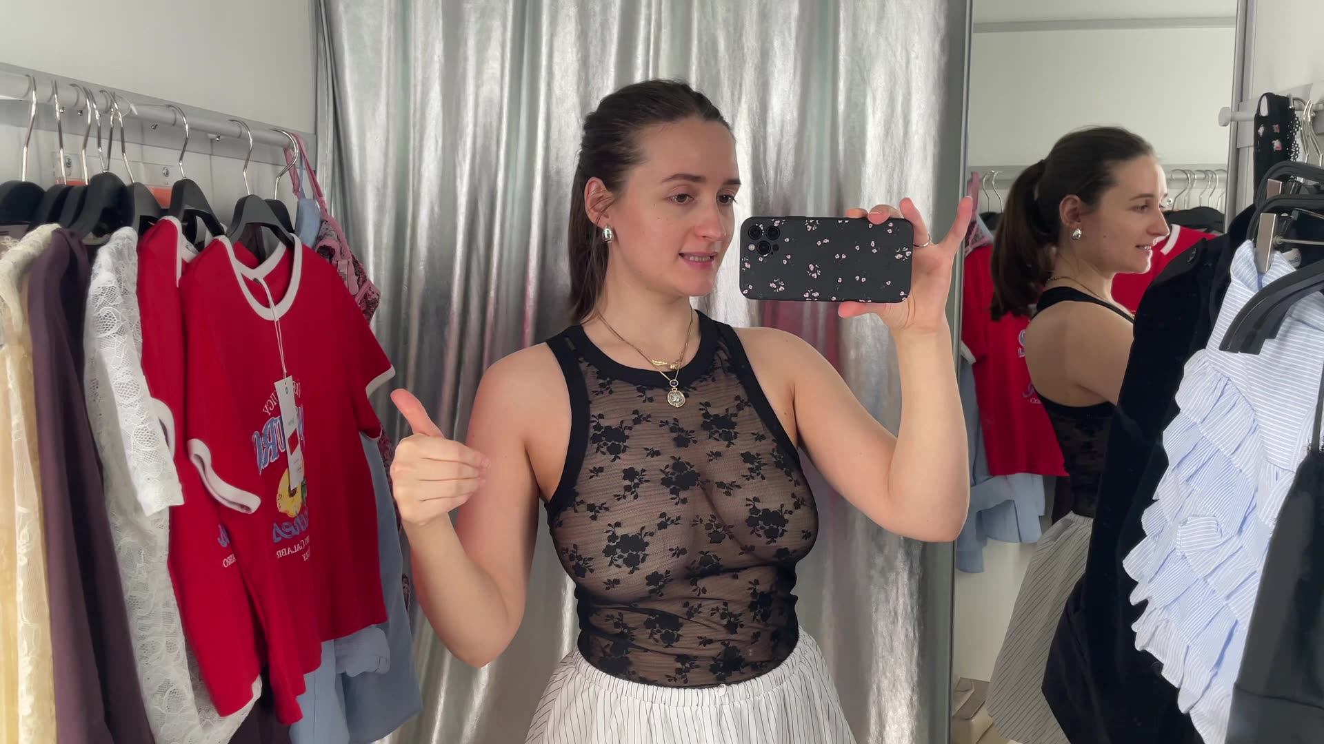 Try On Haul Transparent See-Through White Blouse with Klara Si