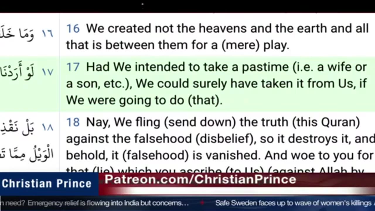 Christian prince But let us get them busted from the quran