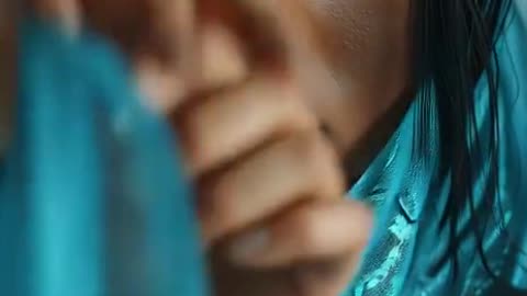 Animated hyperrealistic scene, medium shot of a mysterious Arabic woman with light golden eyes