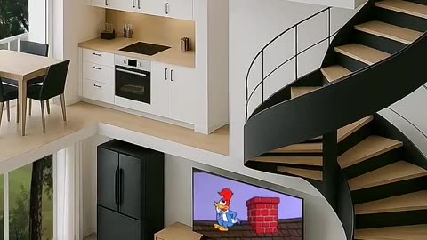 Loft apartment interior design black decorations