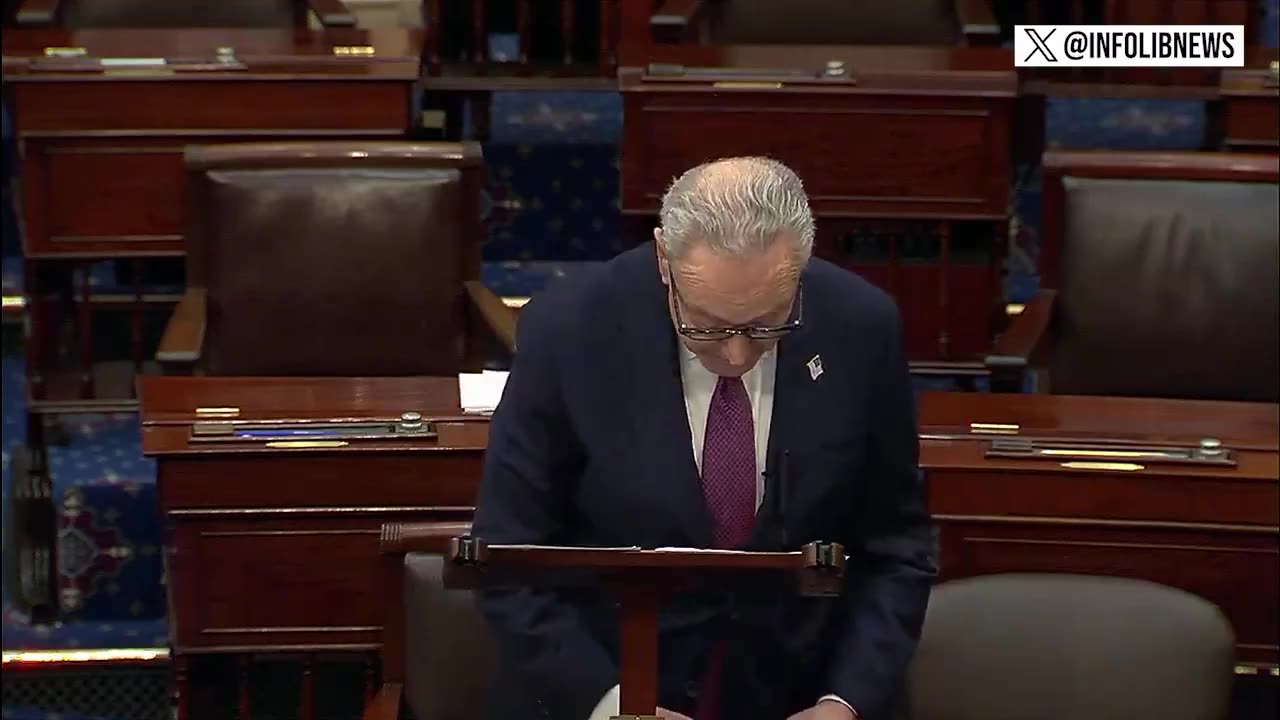 Cuck Schumer Officially Issues Resolution Condemning Tucker Carlson, Nick Fuentes; Cell Phone Rings