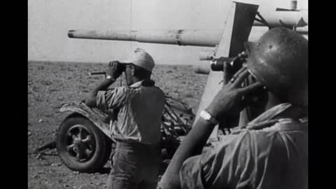 88mm Flak guns target British armor near Mersa Matruh in Egypt in 1942