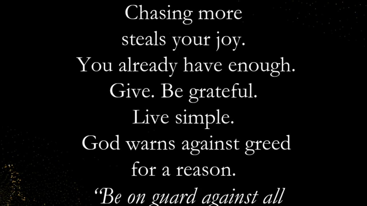 Let Go of Greed