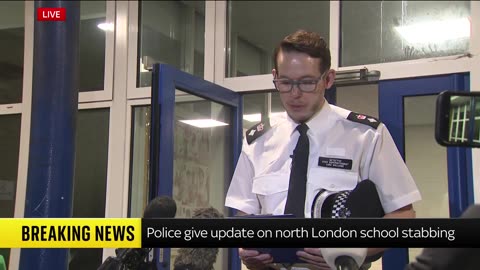 Arrest made after two boys aged 12 and 13 were stabbed today a school in Brent, England.