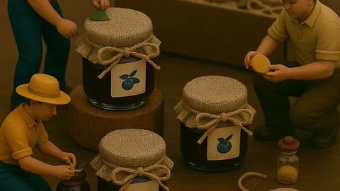 Blueberry Harvesting by miniature people